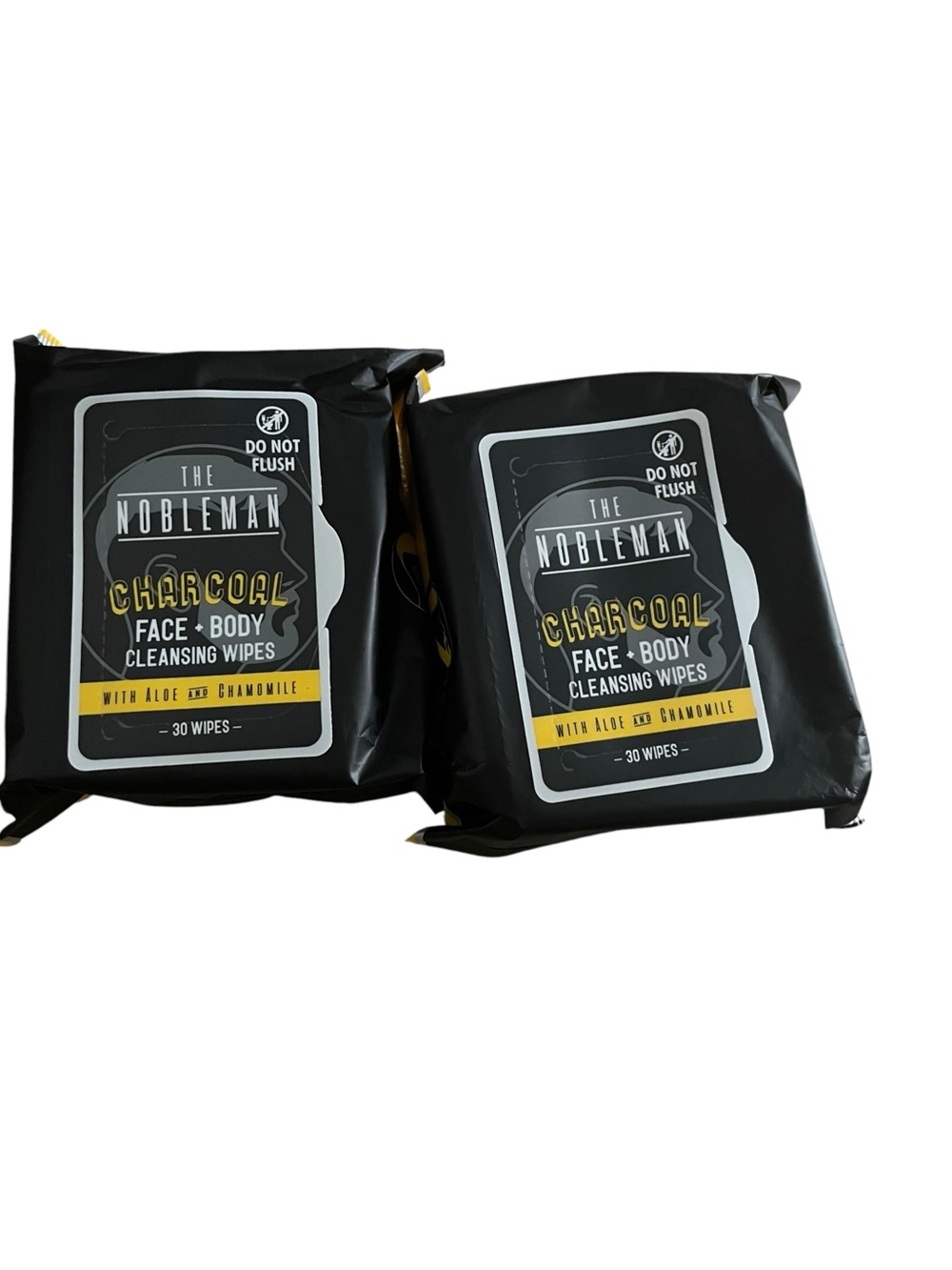 The Nobleman Charcoal Face & Body Cleansing Wipes 2 Pack (30 Wipes)
